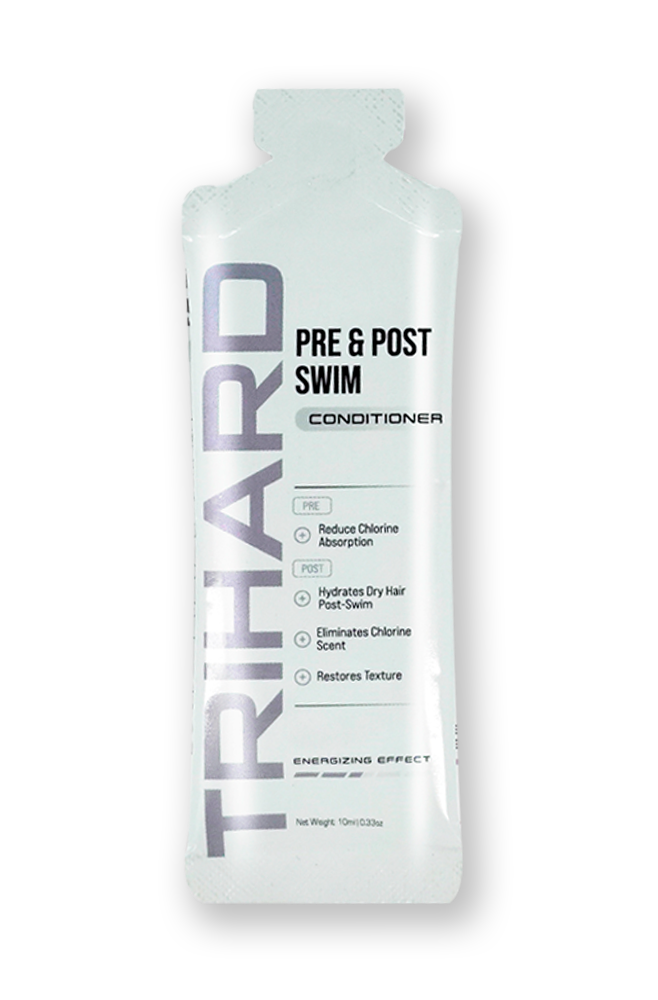Échantillon de revitalisant avant et après la natation
