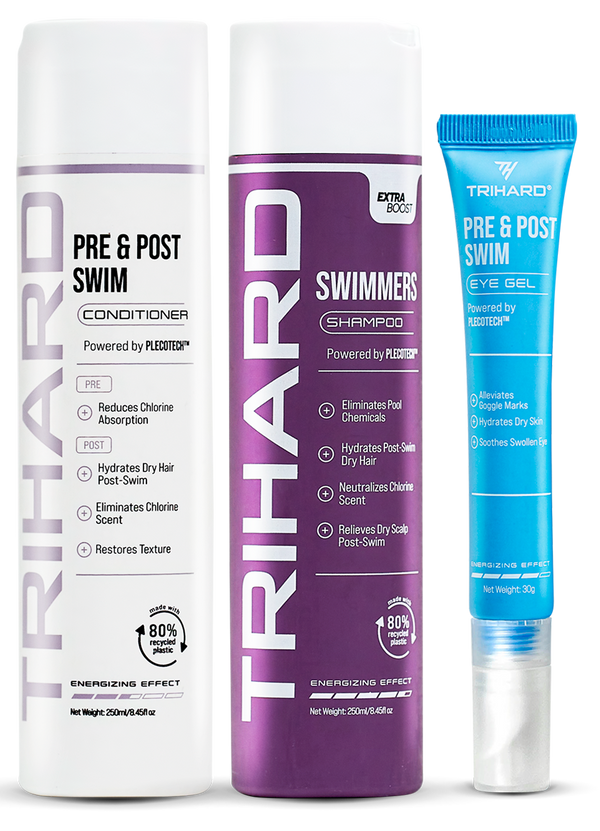 Pre & Post Swim Conditioner + Swimmers Shampoo Extra Boost + Goggle Marks Eye Gel