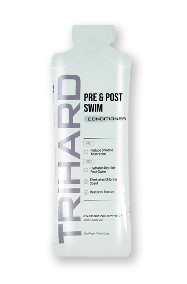 Échantillon de revitalisant avant et après la natation